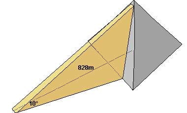 Modell mit grosser Seitenrampe für den Bau der Cheops-Pyramide