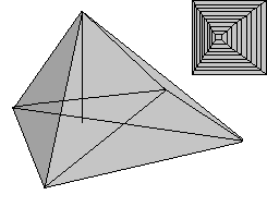 pyramid shape with the center moved